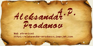 Aleksandar Prodanov vizit kartica